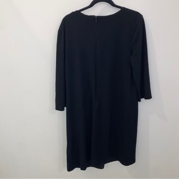 Halogen Women’s Black Bow Tie Detail Knee Length Dress 3/4 Sleeves Size XL - Picture 5 of 8